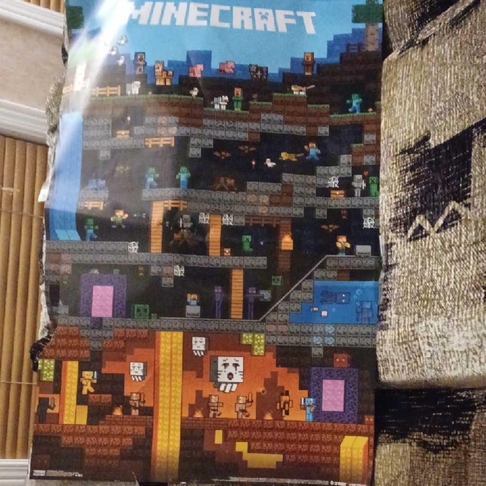 $4 Add-on Minecraft Poster with Pixel Art Design